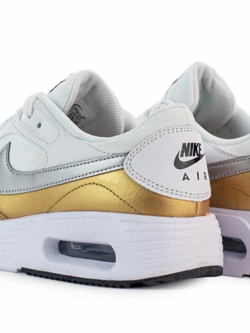 Nike White and Metallic Gold Silver Air Sneakers women’s sz 9 new